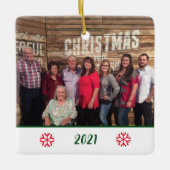 Angepasstes zweiseitiges Foto Snowflake Weihnachte Keramikornament (Vorderseite)