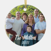 Angepasstes zweiseitiges Foto Weihnachten Keramik Ornament (Vorne)