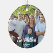 Angepasstes zweiseitiges Foto Weihnachten Keramik Ornament (Links)