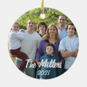 Angepasstes zweiseitiges Foto Weihnachten Keramik Ornament (Hinten)