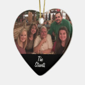 Angepasstes zweiseitiges Simple Black Family Foto Keramik Ornament (Links)