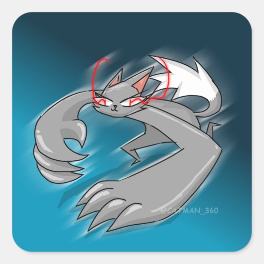 ANGER CAT QUADRATISCHER AUFKLEBER (Vorderseite)