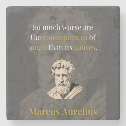 Anger Hurts You Most: Marcus Aurelius on Restraint Steinuntersetzer (Vorderseite)