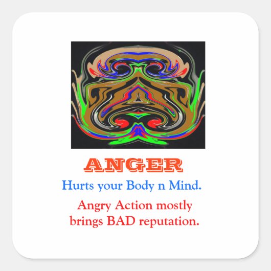 ANGER-Management Quadratischer Aufkleber (Vorderseite)