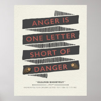 Anger Quote von Eleanor Roosevelt Poster