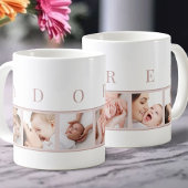 Angeratenes Baby-FotoCollage mit 6 Square Bildern Kaffeetasse