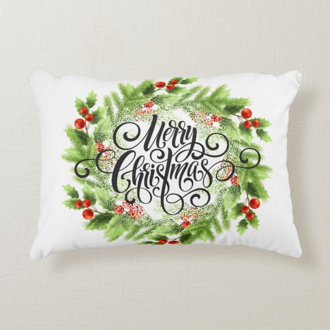 Angerautes Polyester Dekokissen (Vorderseite)