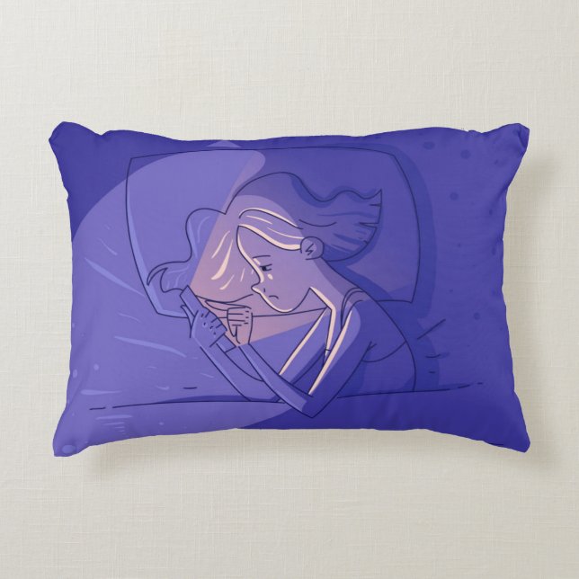 Angerautes Polyester Dekokissen (Vorderseite)