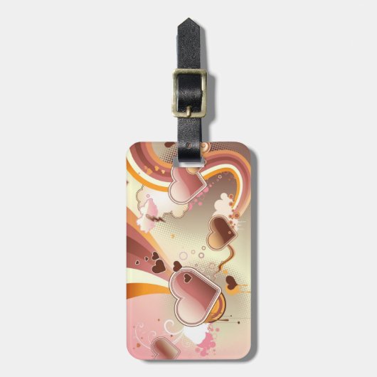 Angeredeter Entwurfshintergrund Gepäckanhänger (Vorderseite vertikal)