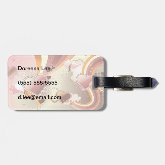 Angeredeter Entwurfshintergrund Gepäckanhänger (Rückseite horizontal)