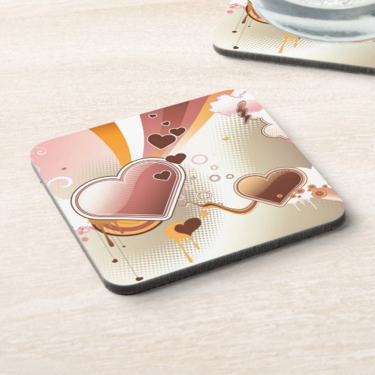 Angeredeter Entwurfshintergrund Getränkeuntersetzer (Linke Seite)