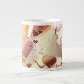 Angeredeter Entwurfshintergrund Jumbo-Tasse (Vorderseite)