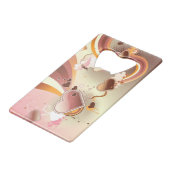 Angeredeter Entwurfshintergrund Kreditkartenflaschenöffner (Vorderseite Schrägansicht)