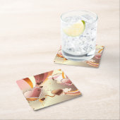 Angeredeter Entwurfshintergrund Rechteckiger Pappuntersetzer (Vor Ort)