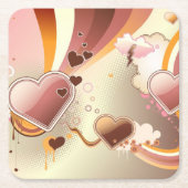 Angeredeter Entwurfshintergrund Rechteckiger Pappuntersetzer (Vorderseite)