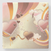 Angeredeter Entwurfshintergrund Steinuntersetzer (Vorderseite)