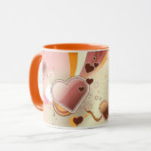 Angeredeter Entwurfshintergrund Tasse (Vorderseite Links)