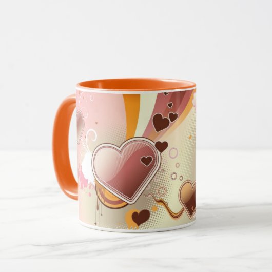 Angeredeter Entwurfshintergrund Tasse (Vorderseite Links)