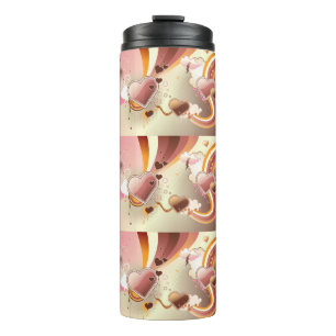 Angeredeter Entwurfshintergrund Thermosbecher