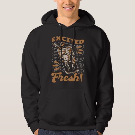 Angeregter frischer Kaffee Hoodie (Vorderseite)