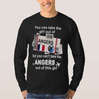 Angers Bordkarte Angers Mädchen Angers T-Shirt