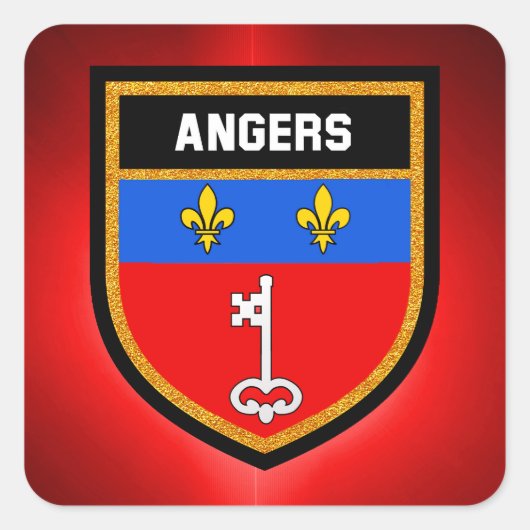 Angers Flag Quadratischer Aufkleber (Vorderseite)