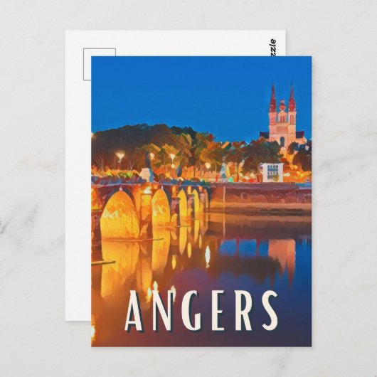 Angers Foto Vintage Postkarte (Vorne/Hinten)