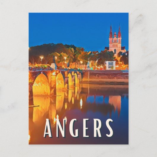 Angers Foto Vintage Postkarte (Vorderseite)