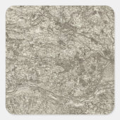 Angers Quadratischer Aufkleber (Vorderseite)