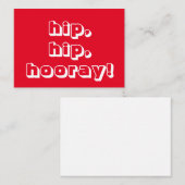 angesagt, angesagt, stundenlang! Glückwunsch, rote Hinweiskarte (Vorne/Hinten)