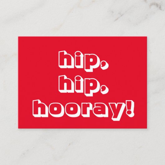 angesagt, angesagt, stundenlang! Glückwunsch, rote Hinweiskarte (Vorderseite)