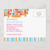 Angesagt Bat Mitzvah Save the Date Ankündigungspostkarte (Rückseite)