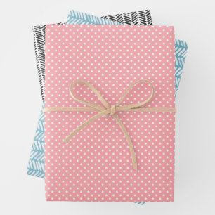 Angesagt Blush Pink Aquamarin Schwarz-weiß Abstrak Geschenkpapier Set