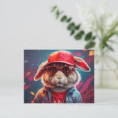 Angesagt Bunny | Postkarte (Stehend Vorderseite)