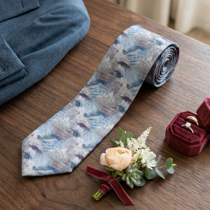 Angesagt Chic Gray Violet Lila Blue Pinselstriche  Krawatte