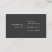 ANGESAGT- & EDGY-MONOGRAM-LOGO mit ARROW auf LICHT Visitenkarte (Rückseite)