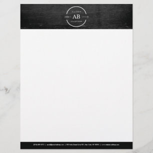ANGESAGT- & EDGY-MONOGRAM-LOGO mit ARROW auf SCHWA Briefbogen