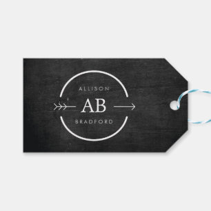 ANGESAGT- & EDGY-MONOGRAM-LOGO mit ARROW auf SCHWA Geschenkanhänger