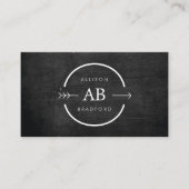 ANGESAGT- & EDGY-MONOGRAM-LOGO mit ARROW auf SCHWA Visitenkarte (Vorderseite)