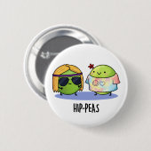 Angesagt-erbse Funny Hippie Peas Pun Button (Vorne & Hinten)