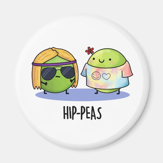 Angesagt-erbse Funny Hippie Peas Pun Magnet (Vorne)