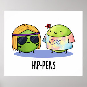Angesagt-erbse Funny Hippie Peas Pun Poster