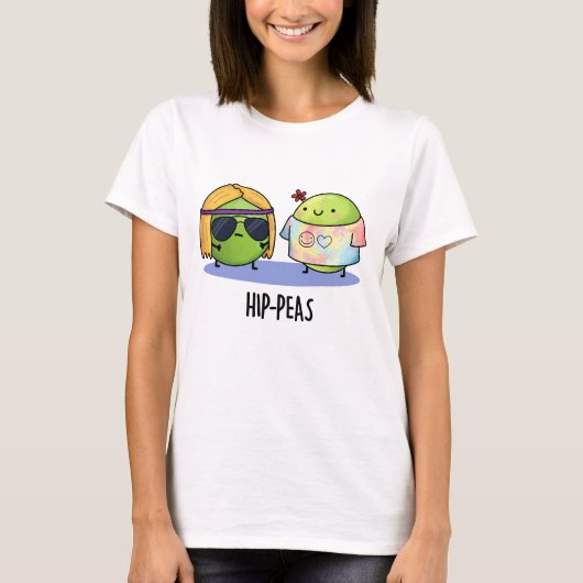 Angesagt-erbse Funny Hippie Peas Pun T-Shirt (Vorderseite)
