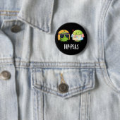 Angesagt-Erbsen Funny Hippie Peas Pun Dark BG Button (Beispiel)