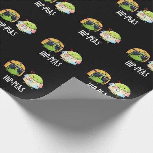 Angesagt-Erbsen Funny Hippie Peas Pun Dark BG Geschenkpapier (Ecke)