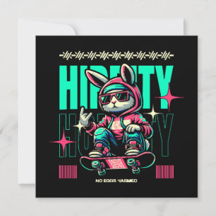 Angesagt-Hop-Hoppity - Skater Bunny Oster Einladung