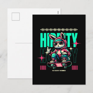Angesagt-Hop-Hoppity - Skater Bunny Oster Feiertagspostkarte