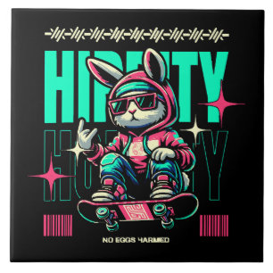 Angesagt-Hop-Hoppity - Skater Bunny Oster Fliese