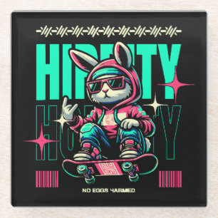 Angesagt-Hop-Hoppity - Skater Bunny Oster Glasuntersetzer