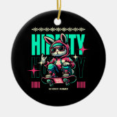 Angesagt-Hop-Hoppity - Skater Bunny Oster Keramik Ornament (Vorne)